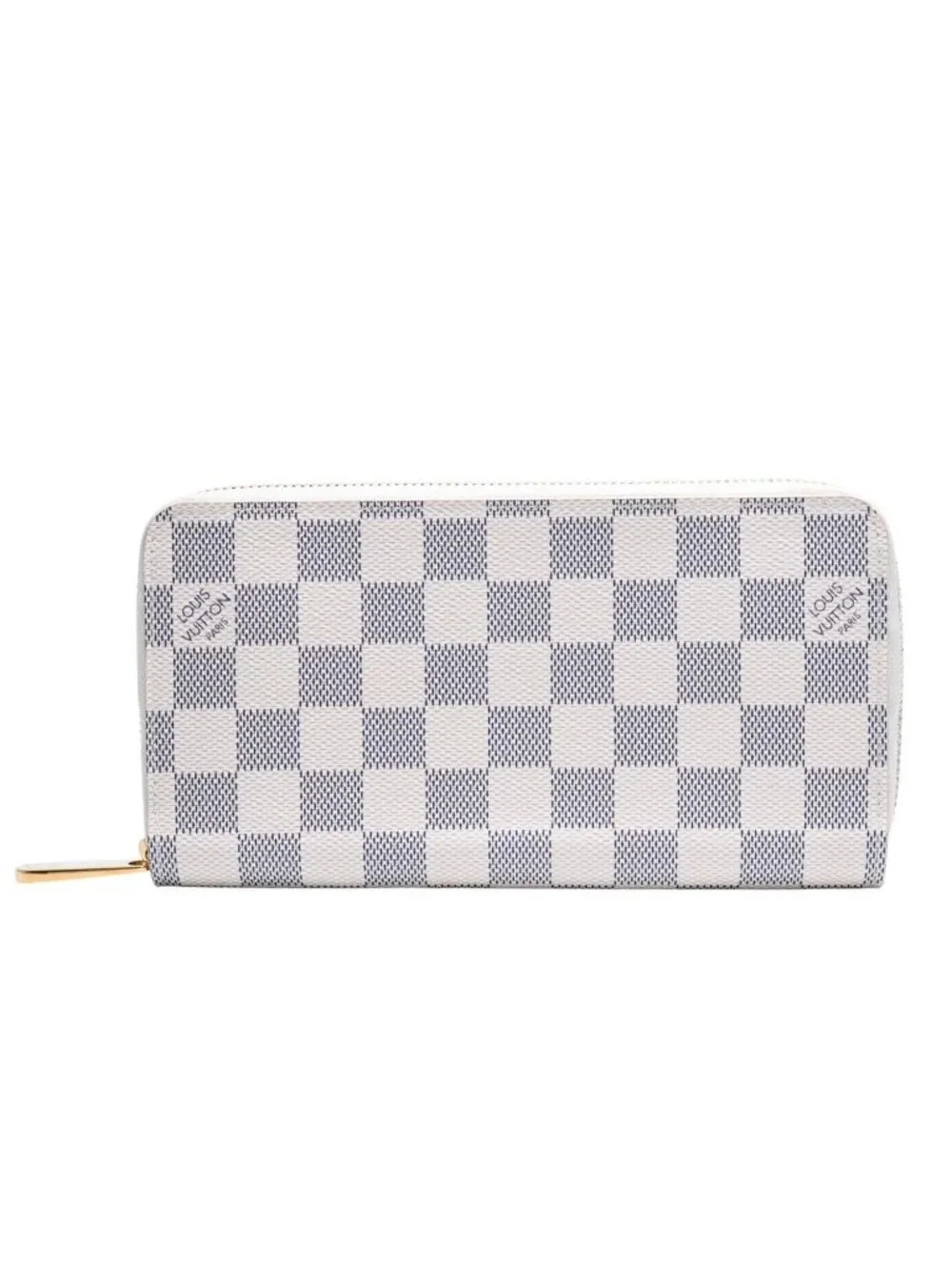 Louis Vuitton Damier Azur Zippy Wallet Ivory Black Round